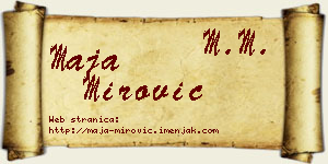 Maja Mirović vizit kartica